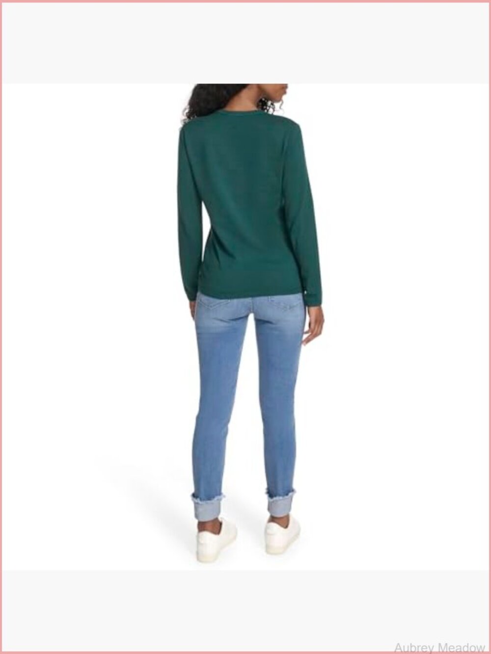 Long Sleeve Cotton Argyle V-Neck Pullover Sweater - Picture 4 of 5